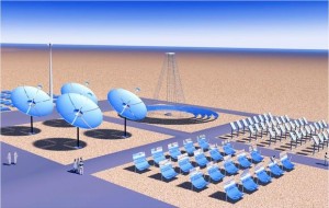 Illustration of solar power generation in the desert, the theme of GS+I project. (c) Global Solar+ Initiative. Illustration of solar power generation in the desert, the theme of GS+I project. (c) Global Solar+ Initiative.