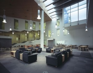 Figure 1: Piazza Fujiwara in the center of the Kavli IPMU. CREDIT: Toshiharu Kitajima. Figure 1: Piazza Fujiwara in the center of the Kavli IPMU.